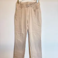 ストレッチ チノパンツ L ベージュ ウエストゴム 楽ちん 美脚 柔らか素材