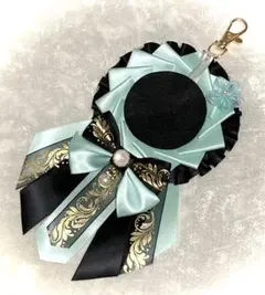 ロゼット 痛ロゼット ハンドメイド 黒 ミント グリーン ゴールド フリル