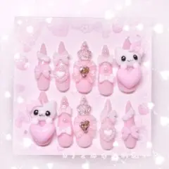 ネイルチップ 量産型 地雷系 平成女児 スカルプ 付け爪 ピンク リボン