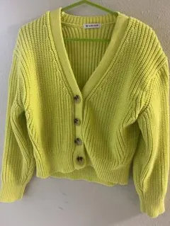 【GLOBAL WORK ネオンイエロー カーディガン】