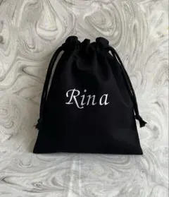 オーダー商品☆イニシャル　お名前刺繍入り　給食袋　巾着袋　ポーチ　小物入れ
