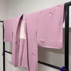 羽織　花模様　ピンク　菱形　花菱　着物　032t