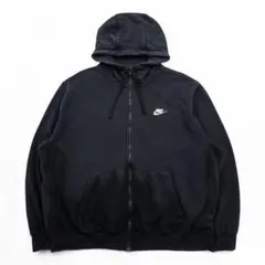 NIKE クラブフーディー ジップパーカー XL ブラック フロントポケット