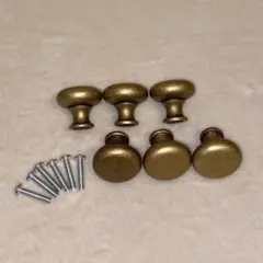 ゴールドの金属製取っ手5個セット