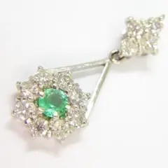 2134 エメラルドダイヤネックレスK18WGホワイトゴールド0.43ct - メルカリ