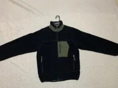 COEN ボアフリースリバーシブルブルゾン ブラック×カーキ