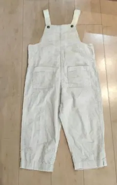 ホワイト コーデュロイ オーバーオール 110 120 白