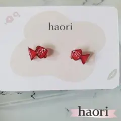 金魚ちゃんのピアス(赤)＜p116＞　プラバン イヤリング 夏祭り