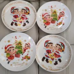 ペコちゃん　クリスマスプレート　4枚セット
