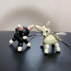 小型犬　ワンコ　木のおもちゃ　ストラップ