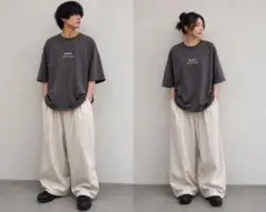 JUNRED Flower things 刺繍 Tシャツ チャコール