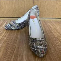 ツイード柄　パンプス