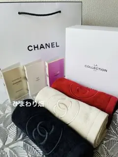 【CHANEL】 ハンドタオル 3枚　フレグランスサンプル3点　ショッパー付きのサムネイル