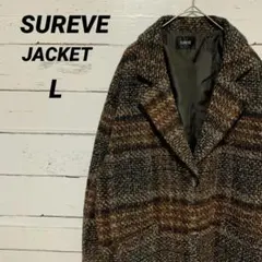 【SURVE】チェック模様チェスターコートジャケット　昭和レトロ