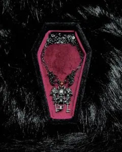 骸骨の手 ハート スカル 悪魔 シルバーネックレス