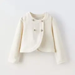 ZARA 新品 テクスチャー入り生地カーディガン　ボタン付き　フォーマル