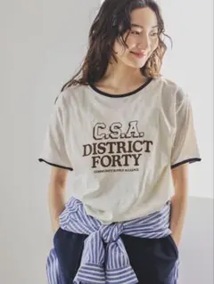 niko.andニコアンド アソートスラブリンガーTシャツ アイボリー（L）のサムネイル