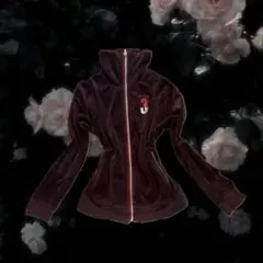 希少】adidas トラックジャケット ジャージ ベロア バーガンディ120