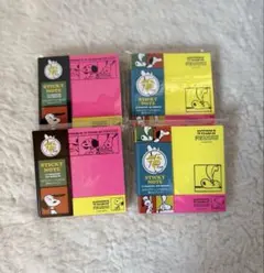 スヌーピー 選べる蛍光付箋 (PEANUTS 75周年) 4個セット