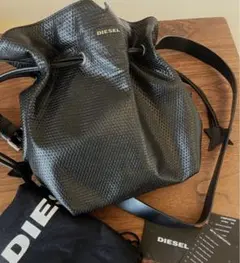 希少】DIESEL トートバッグ チェーンハンドル レザー ブラック 2WAY 