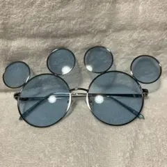 ディズニー　ミッキー型　青色レンズ　水色レンズ　サングラス