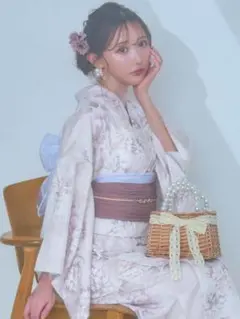 sugar×Riuコラボ】ツートンカラーローズ浴衣・帯 ・下駄 3点セット