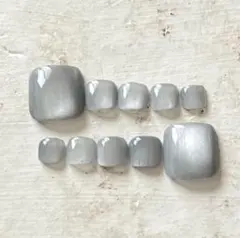 【現品】 フットネイル チップ 10枚セット マグネット シルバー 09 単色
