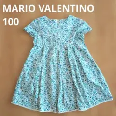 MARIO VALENTINO 花柄ワンピース 半袖 ブルー　青 100のサムネイル