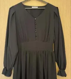 オリーブデオリーブ　ロングワンピース長袖　ブラック