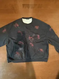 花柄プリント クルーネック トレーナー
