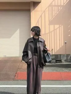 FAKE LEATHER BALLOON JACKET