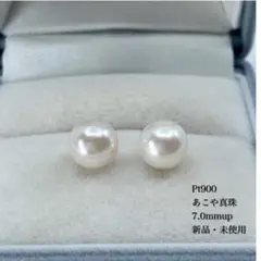 【新品】あこや真珠7.0mmup Ptピアス シンプルスタッド