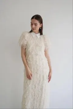 acka lame fringe puff dress - メルカリ