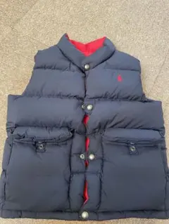 ラルフローレン　リバーシブル ダウンベスト ネイビー/レッド