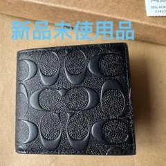 二つ折り財布 メンズ アウトレット COACH F75363 BLK ブラック