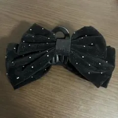 ベルベットリボン型ヘアクリップ 大きめ