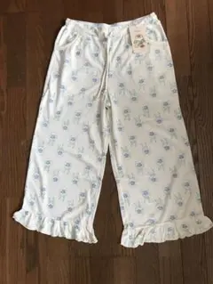 フリル付き花柄ルームパンツ