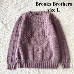 80-90s★希少古着 ブルックスブラザーズ オールウールニットセーター L