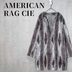 AMERICAN RAG CIE　ノーカラーフェイクファーコート　ロング丈　Mのサムネイル