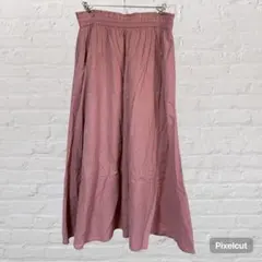 11588 アースミュージックアンドエコロジー ロングフレアスカート ピンク