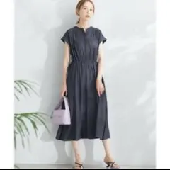 アーバンリサーチロッソ　ウエストマークフレンチスリーブワンピース