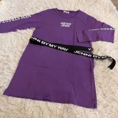 SISTER JENNI 長袖 ワンピース パープル ロゴ ベルト付