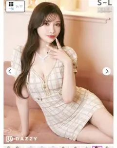 DAZZY チェック柄 タイトドレス M 定価7480円