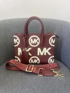 限定デザイン！MICHAEL KORS ミニハンドバッグ ホワイト/レッド - メルカリ