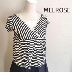 【美品】MELROSE メルローズ　ボーダー　ブラウス　半袖　FREEのサムネイル