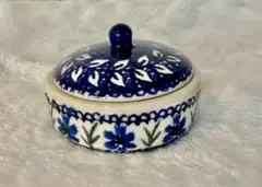 ポーリッシュポタリーの蓋付き小物入れ