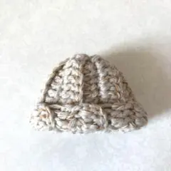 10cmぬい 帽子 ぬい服 ニット帽 ハンドメイド ゴールド入りベージュ