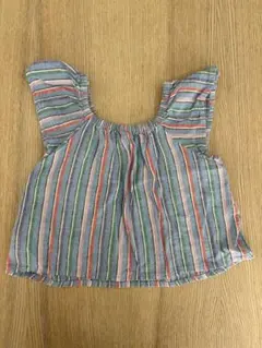 ストライプ柄フリル袖タンクトップ 12-18ヶ月 GAPbaby