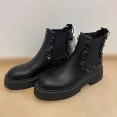 極美品✨bussola CORVARA 本革厚底サイドゴアブーツ 37 ブラック