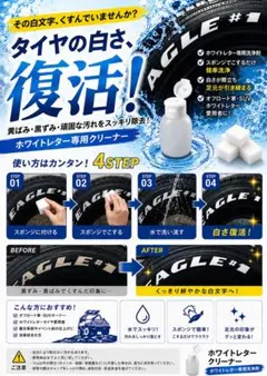 ホワイトレタークリーナー タイヤ白文字復活 黄ばみ・黒ずみ除去のサムネイル